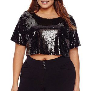 NWT Ashley Nell Tipton Sequin Crop Top